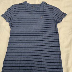 Men's Size Small American Eagle Outfitters Blue Stripped Short Sleeve Pullover